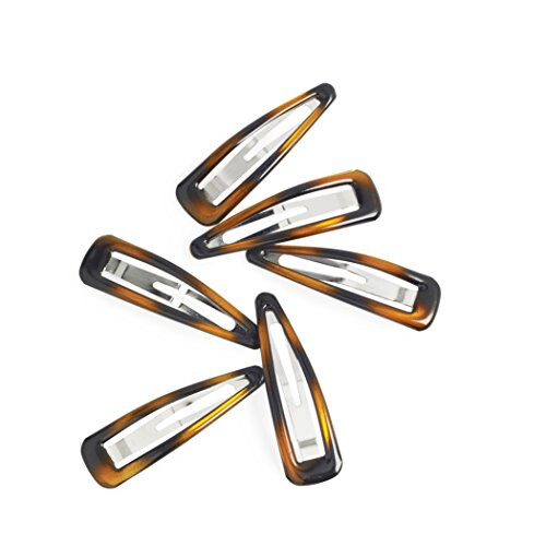 6 Snap Clips, Tortoiseshell Sleepies, Snag Free, Non-Slip Hair Grips, Metal Hair Barrettes, Hair Accessories, Beauty Accessory, Hair Slides For