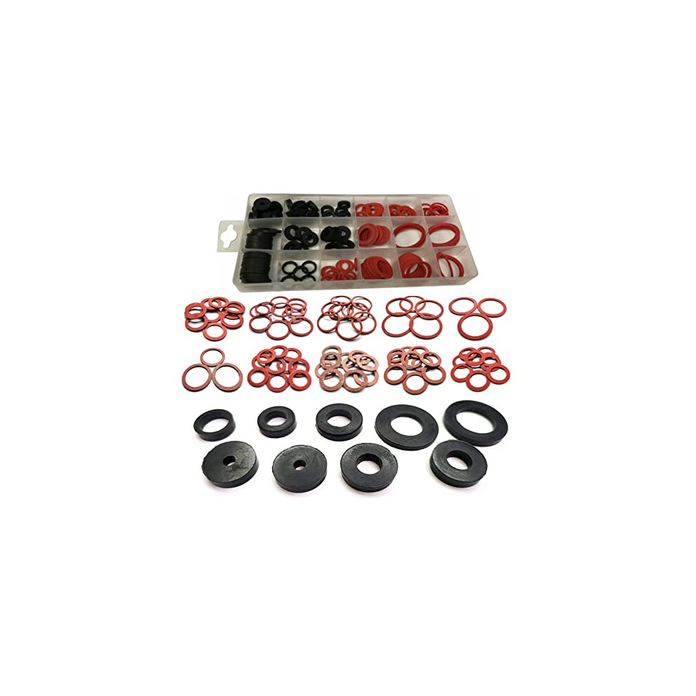 141pc Sealing Washer Set Rubber & Fibre Washer Assorted Set Kit Plumbing Plumber-image-OPC-PDVWQQH-NEW