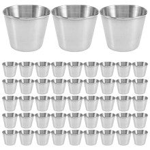 48 Packs 1.5Oz/45Ml Condiment Sauce Cups Stainless Steel Dipping Sauce Cups Reusable Condiment Dishes