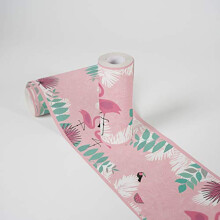 Wallpaper Borders Self-Adhesive Lovely Kids Flamingo Love A.S. Création Wallpaper Borders for Kids 5.00 m x 0.155 m Pink Green White Made in Germany