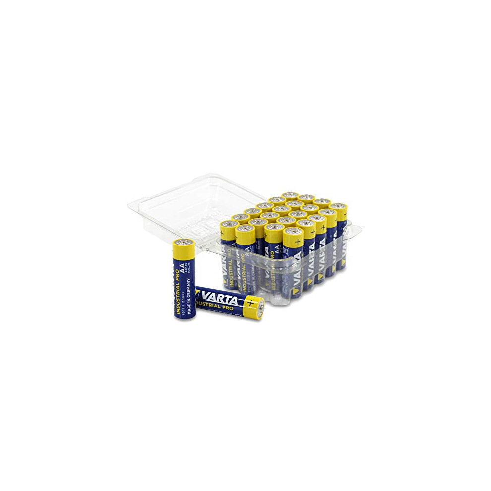 Industrial Battery AA Mignon Alkaline Batteries LR03, Made in Germany, with functional Box by WEISS - more power +, (24 batteries), 24 BOX, 4006