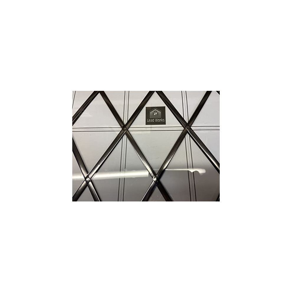 Lead Works 12Mm Antique ( Silver) 5 Metres Long, Self Adhesive Window Lead Strip, Free Window Lead Template, Application Tool And Instructions. Dark/Silver