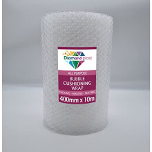 Bubble Cushioning Wrap for Packaging and Mailing, Heavy Small Air Bubbles, 400mm x 10m Roll, Packing or Storage (400mm x 10m)