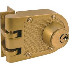 U 9972 Jimmy-Resistant Deadlock, Diecast, Brass Color, Angle Strike, Double Cylinder, 1 Pack
