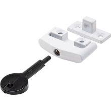 LWL101 Hinged Wooden Window Lock, White, 75 x 23 x 14 mm