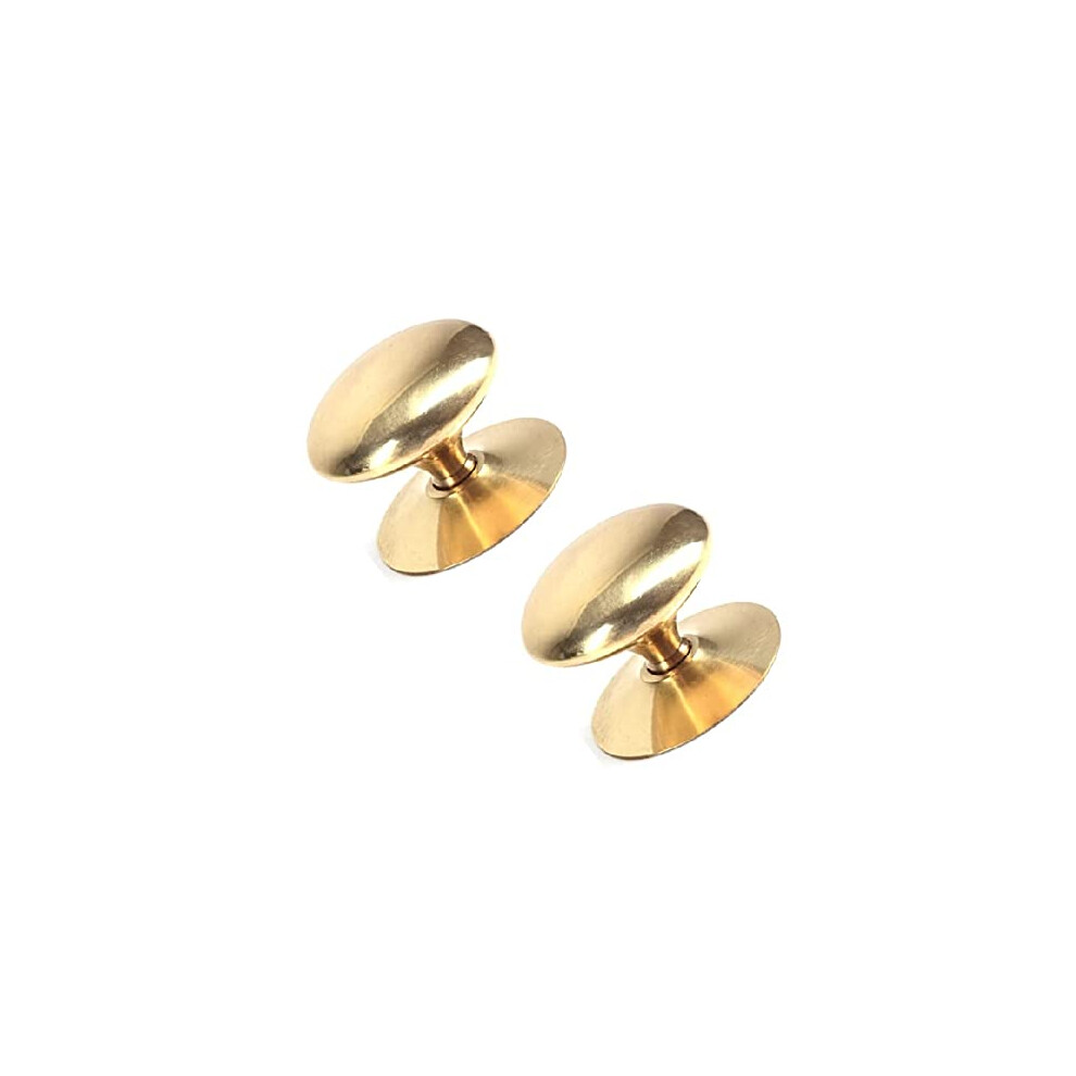 TERF 35mm Traditional Victorian Polished Brass Cabinet Door Knobs 35mm Chest Drawer Cupboard Kitchen Wardrobe Door Pull Handle Knobs with Fixing