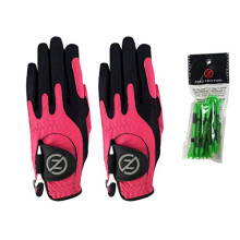 Junior Synthetic Left Hand Golf Gloves 2 Pack, One Size, Pink