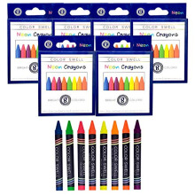 Neon Crayon Bulk Packs - 6 Boxes of Fun Neon Crayons of Teacher Quality Durable Classroom Packs for Kids Students Party Favors