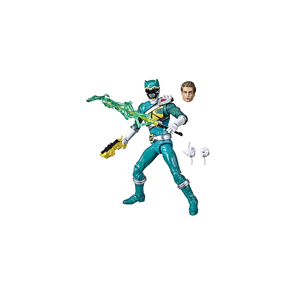 Lightning Collection Dino Charge Green Ranger 6-Inch Premium Collectible Action Figure Toy with Accessories, Ages 4 and Up