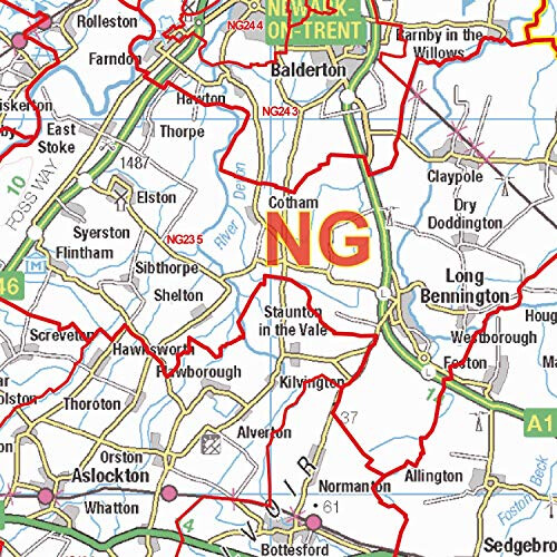 Nottingham - NG - Postcode Wall Map - Paper 2