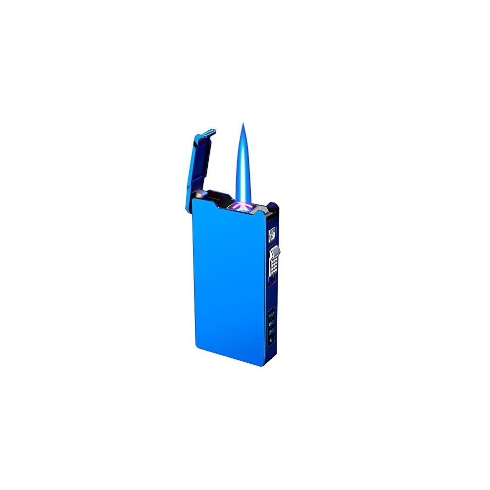 Malisseladi Dual Arc Electric Lighter, Jet Flame Torch Lighter With Battery Indicator 2 In 1 Windproof Plasma Usb Rechargeable Lighter, Good For Cigarette Cigar