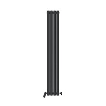 Montpellier Matt Anthracite Low Carbon Mild Steel Vertical Single Panel Bathroom Heating Radiator - 1600 x 240mm