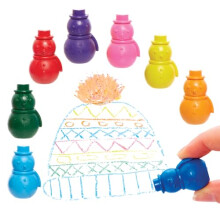 FX868 Snowman Crayons - Pack of 8, Christmas Party Bag Fillers and Stocking Fillers for Kids