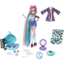 Muñeca Monster High Lagoona Blue - Día de Spa con Accesorios para Compartir: Clips para el Pelo, Tiza para el Pelo y Tatuajes.
