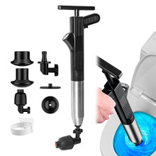 Drain Clog Remover Drain Snake Toilet Plunger with Holder Snake Drain Clog Remover Plungers for Bathroom Toilet Unblocker Sink Plunger Plumbing Snake