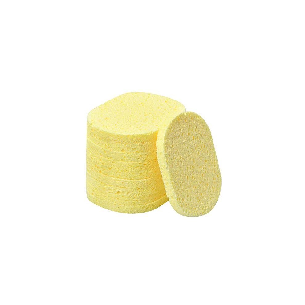 Catime 10 Pcs Cleansing Sponges For Face, Natural Cellulose Facial Sponges Exfoliating Large, Reusable Makeup Remover Sponge Pads, Face Wash Sponges For
