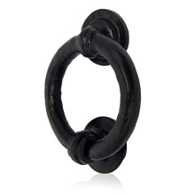 Smithy's Range Black Antique Ring Door Knocker, Traditional Black Ring Front Door Knocker, Aesthetic Antique Exterior Furniture, Cast Iron Door