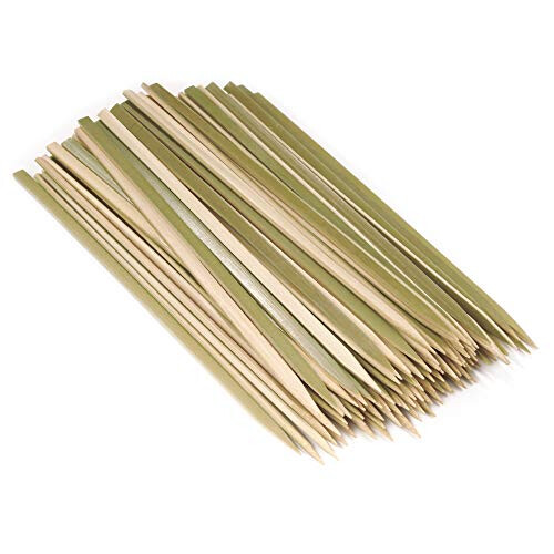 Brand - Premium Flat Style Bamboo Wood BBQ Kebab Meat and Fruit Food Skewers, 9" - 100 pcs