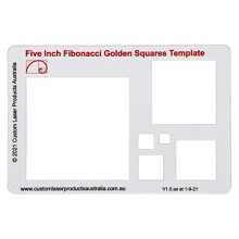 5 inch Clear Plastic Fibonacci Golden Ratio Squares Drawing Template Provides a Set of Square Drawing templates That are Perfectly Proportioned Using