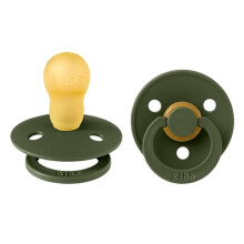 Colour Soother 2-Pack, BPA Free Dummy Pacifier, Symmetrical Nipple. Natural Rubber Latex, Made in Denmark, Size 3 (18+ Months), Hunter Green