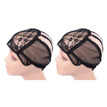 2 pcs/lot Wig Caps for Making Wigs with Elastic Band on the Back Easy Weaving Wig Caps with Plastic (Black M 22 inch)