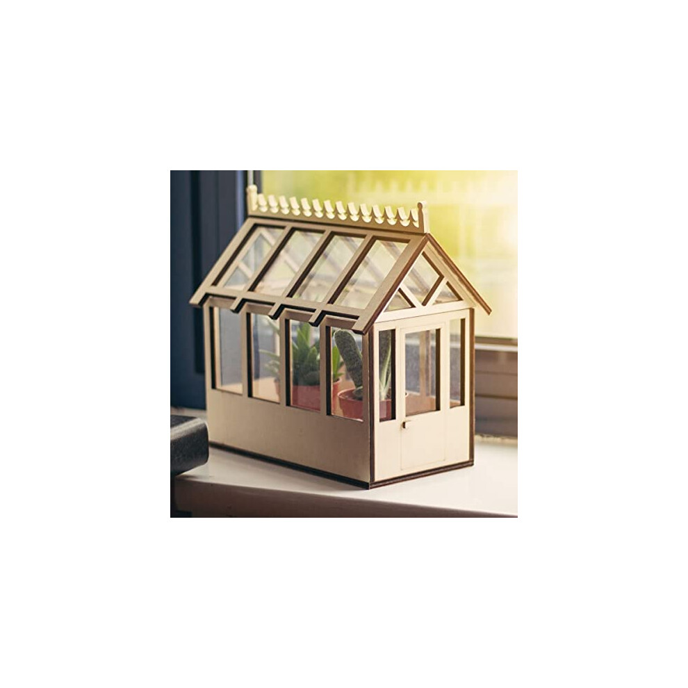 Miniature Indoor Greenhouse With Removeable Roof Windowsill Kitchen Ideal for Growing Herb Seeds Chilli Cacti or Succulent Plants Pot Made of Wood