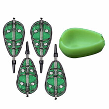 Fishing Feeder Set Fishing Inline Feeders Carp Bait Plastic Inline Method Feeders with Quick Release Mould 4pcs