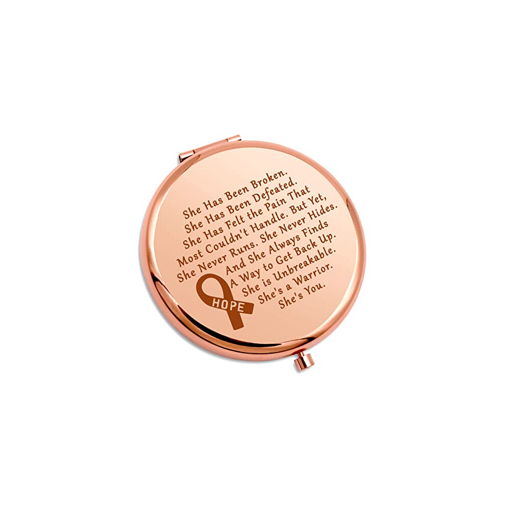 Gevody Cancer Survivor Gift Inspirational Birthday Gifts Compact Mirror Breast Cancer Awareness Gifts For Women Cancer Patient Post Recovery Gift Surgery