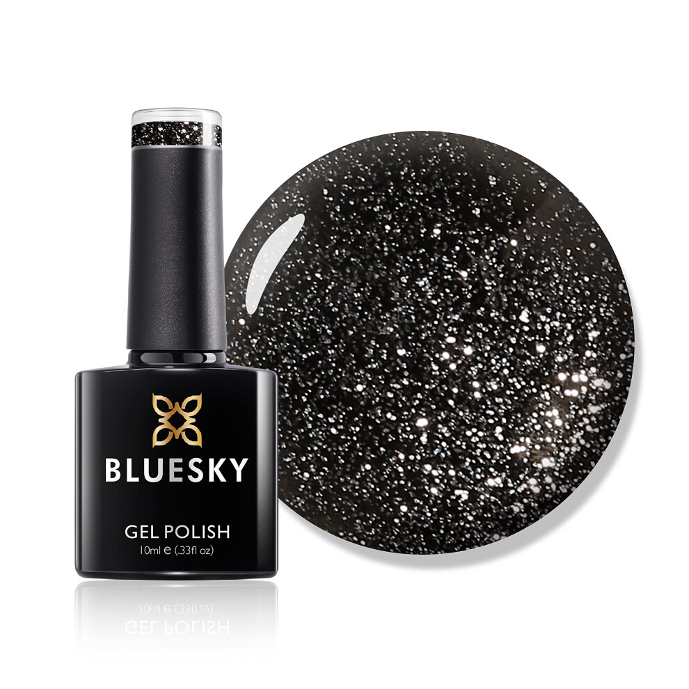 Gel Nail Polish, Abyss VIP03, Black Glitter, Long Lasting, Chip Resistant, 10 ml (Requires Drying Under UV LED Lamp)