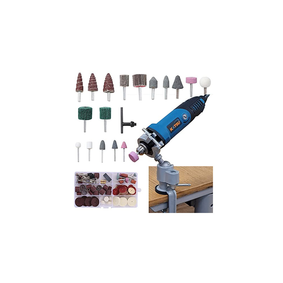Katsu Rotary Tool Kit, 400W Multi-Functional Electric Die Grinder With 6Mm Chuck, 6 Variable Speeds, 123Pcs Accessories And Aluminum Alloy Universal 5056156054676