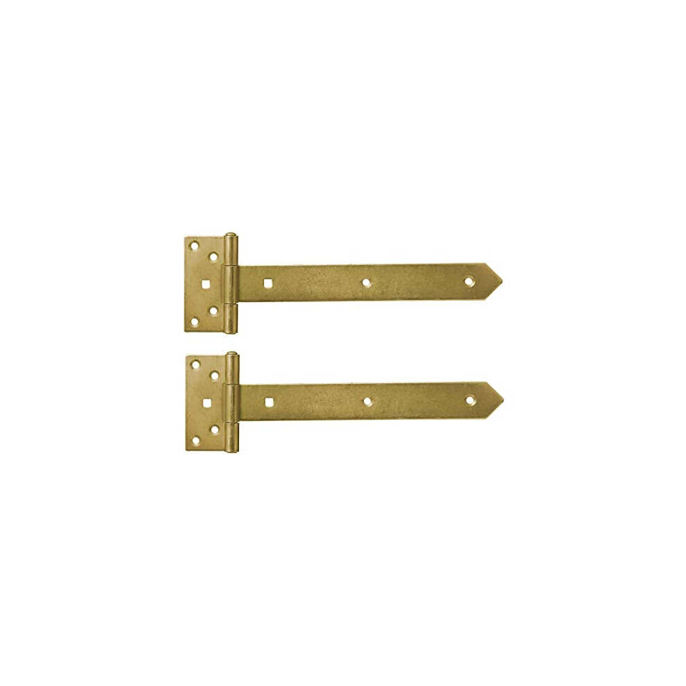 200Mm Gold Gate Hinge Tee Hinges For External Use On Gate Doors, Shed Doors And Barn Doors T-Hinge (Pack Of 2) 5059629052797