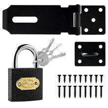 4inch Shed Lock 90Gate Lock 180Door Latch Hasp Shed Door Latch Hasp and Staple with Padlock Door Hasp Lock for Garden Sheds Underground Garages