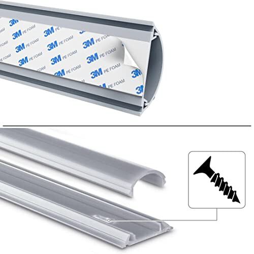 Hama PVC Kabelkanal Halbrund 100/3,5/0,9cm Grau 2