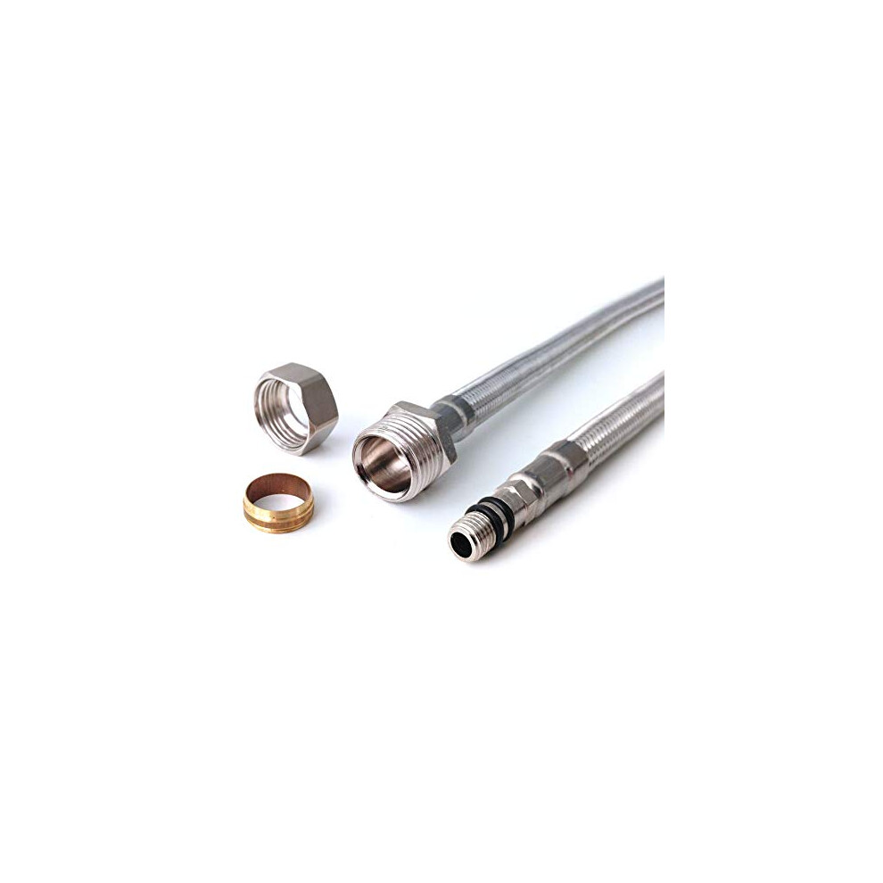 Photos - Other Bathroom Accessories Xcel Home Pair of M10 (10mm) x 15mm Compression Flexible Tap Connectors | DIY Replacement Hose Flexi Pipe Tails for(600mm)
