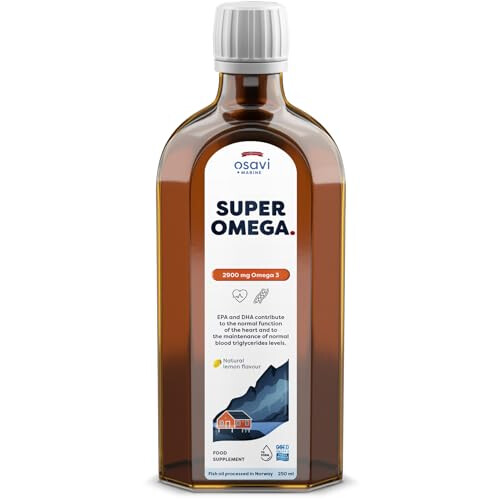 Super Omega, 2900mg Omega 3 (Lemon) - 250 ml.