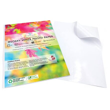 Evergreen Goods 250 Sheets A4 Glossy White Photo Paper - Printable Self-Adhesive Sticker Sheets for Inkjet & Laser Printers - Splash Proof & Durable -