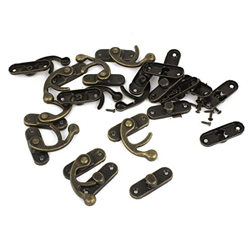 a14082700ux0097 Right Latch Hook Antique Wood Box Hasp Catch Decor - Bronze Tone (10-Pie