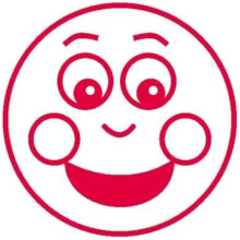 Printy 4933 Teacher Stamp Smiley Face (with dimples) – Self Inking, Red Ink