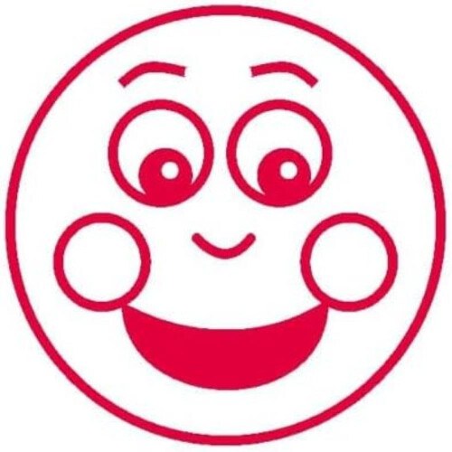 Printy 4933 Teacher Stamp Smiley Face (with dimples) – Self Inking, Red Ink