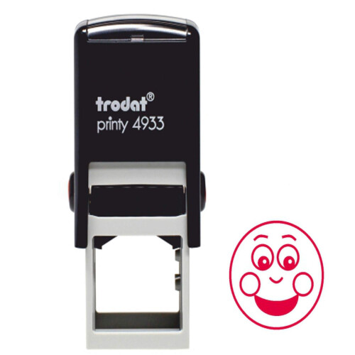 Printy 4933 Teacher Stamp Smiley Face (with dimples) – Self Inking, Red Ink 1