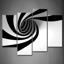 Black And White Grey Black White Hole Wall Art Painting The Picture Print On Canvas Abstract Pictures For Home Decor Decoration Gift