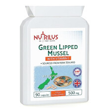 Green Lipped Mussel 90 Capsules 500mg with Vitamin C - High Grade Pure Extract - New Zealand Sourced - UK Made Supplement - Joint Support