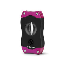V-Cut Cigar Cutter | Black with Purple Finish |Spring Loaded Release - Deep 7mm V Cut - Up-to 60+ Ring Gauge Cigars - Ergonomic Design
