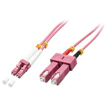46362 Duplex Fiber Optic Cable, OM4 LC/SC 3 m Pink