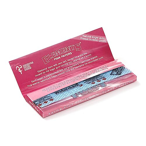 PINK size 1 1/4 rolling paper - 10 booklets / 500 papers 1