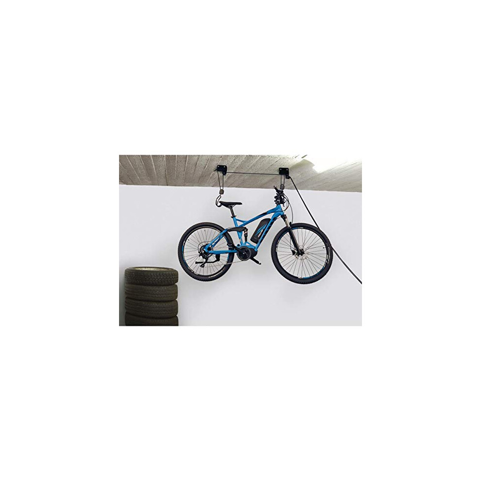Bicycle Lift Profi Plus | Load Capacity up to 57 kg | Bicycle Mount | Ceiling Mount for Bicycles and E-Bikes | Up to 4 m Ceiling Height | Mechanical |