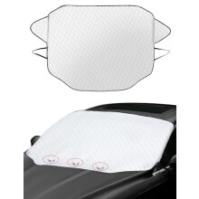 Windscreen Covers Frost for Winter Ice and Snow, Ultra-thick Car Windscreen Cover with Magnetic Edge and Windproof Flaps, Windshield Protector for