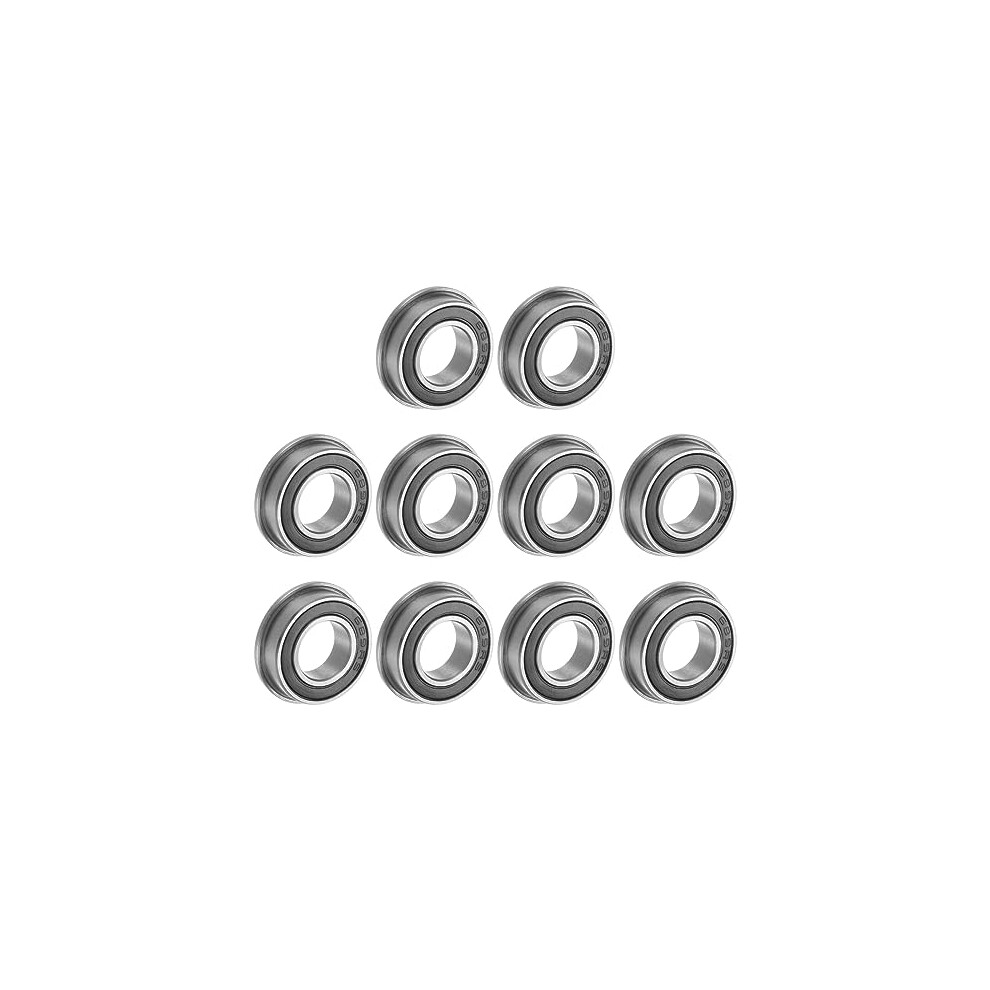 F689-2Rs Flanged Ball Bearing 9X17x5mm Double Sealed Chrome Steel Flange Bearings, 10Pcs 766549979176