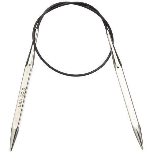 40 cm x 6.5 mm Nova Cubics Fixed Circular Needles, Shiny Brass