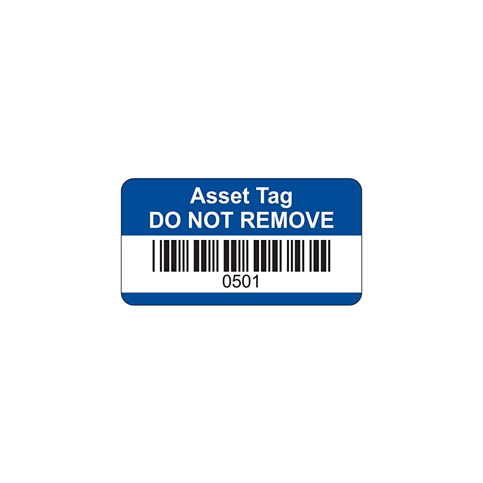 Photos - Other Office Equipment Blue Asset Tag Labels - Barcoded and Numbered 501 to 1000-38mm x 20mm Permanent Synthetic PP Labels - Price per Pack of 500